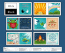 Blank Quilting Storytime Opposites Teal Book Panel