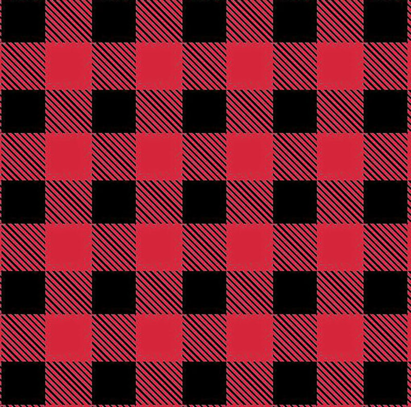 Oasis Fun Flannels Red And Black Buffalo Plaid Fabric