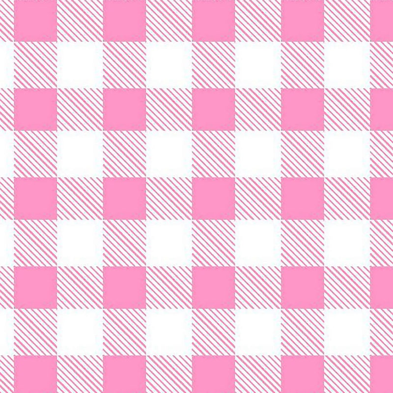 Oasis Fun Flannels Pink And White Buffalo Plaid Fabric