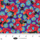 Blank Quilting Luminous Haven Bumble Bees Purple Fabric