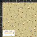 Stof Snow Is Falling Mice And Mushrooms Dusty Light Lime Fabric