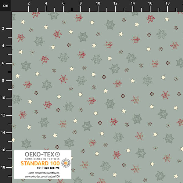 Stof Snow Is Falling Snowflakes Grey Fabric