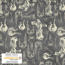 Stof Vintage Windflower Flower Bulbs Gray Fabric