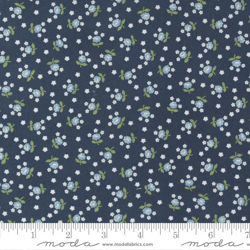 Moda Nantucket Summer Fairground Small Floral Navy Fabric