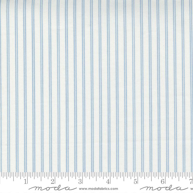 Moda Nantucket Summer Stripe Cream Blue Fabric