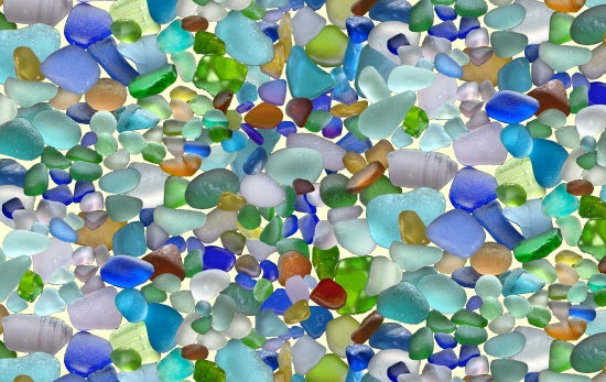 Elizabeth's Studio Landscape Medley Sea Glass Fabric