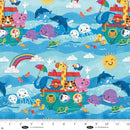 Blank Quilting Noah And Friends Noah's Ark Blue Fabric