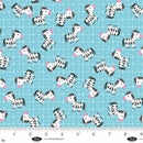 Blank Quilting Noah And Friends Tossed Zebra Light Blue Fabric