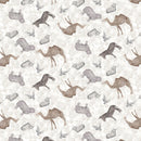 Blank Quilting Silent Night Tossed Animals Silver Fabric