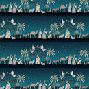 Blank Quilting Silent Night Border Stripe Navy Fabric