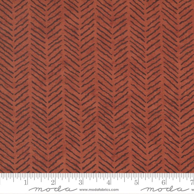 Moda Sunflower Garden Chevron Rust ONLINE PURCHASE ONLY