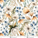 Blank Quilting Wild And Free Large Floral Ecru Fabric