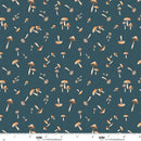 Blank Quilting Wild And Free Tossed Mushrooms Navy Fabric