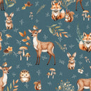 Blank Quilting Wild And Free Woodland Animals Navy Fabric