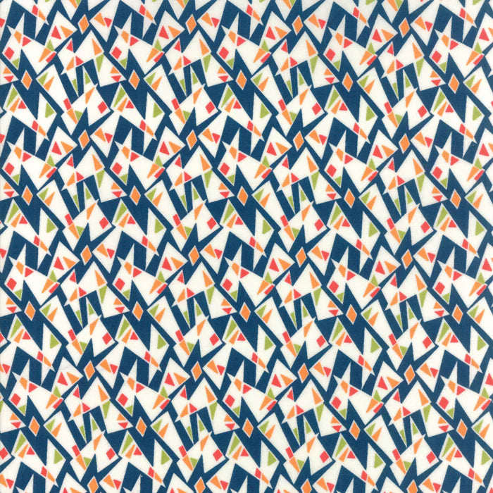 Moda Beach Road Geometric Prussian Blue Fabric ONLINE PURCHASE ONLY