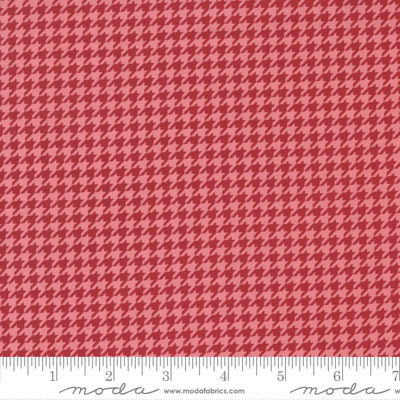 Moda XOXO Houndstooth Lipstick Rose Fabric