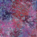 Island Batik Swirls Multi Purple Pink Iris Batik Fabric