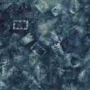 Island Batik Missing You Mail Blue Cornflower Batik Fabric