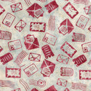 Island Batik Missing You Mail Multi White Blue Sky Batik Fabric