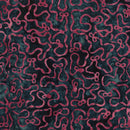 Island Batik Missing You Ribbon Meander With Bows Blue Navy Batik Fabric