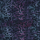 Island Batik Missing You Ribbon Meander With Bows Blue Storm Batik Fabric