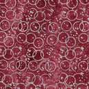 Island Batik Missing You Ink Splat Red Mulberry Batik Fabric
