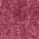 Island Batik Missing You Morse Code Words Red Mulberry Batik Fabric