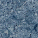 Island Batik Missing You Morse Code Words Blue Powder Batik Fabric