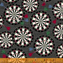 Windham Fabrics Man Cave Dart Boards Black ONLINE PURCHASE ONLY