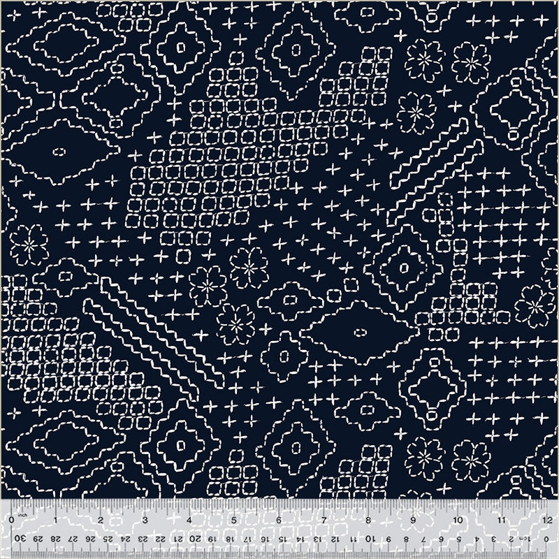 Windham Fabrics Indigo Sashiko Sampler 108" Wide Back Fabric