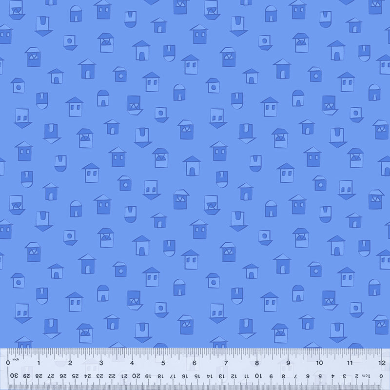 Windham Fabrics Color Club Little Village Perwinkle Fabric