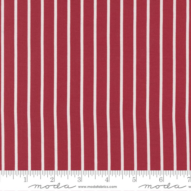 Moda Christmas Eve Jolly Stripes Cranberry Fabric