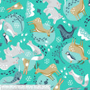 Windham Fabrics Winterfleece Polar Pals Turquoise Fleece Fabric