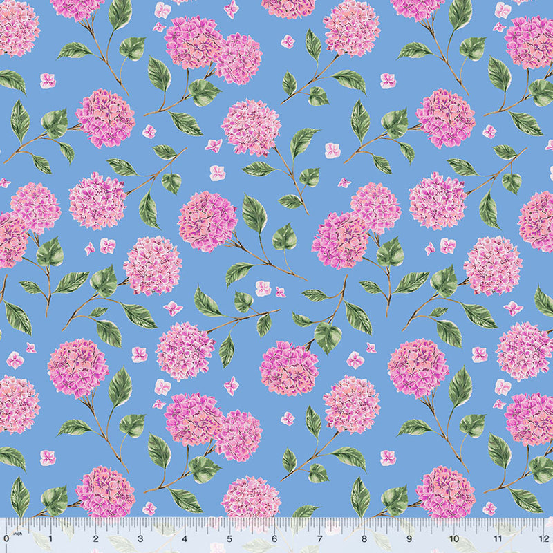 Windham Fabrics Summer Bliss Single Stems Blue Fabric