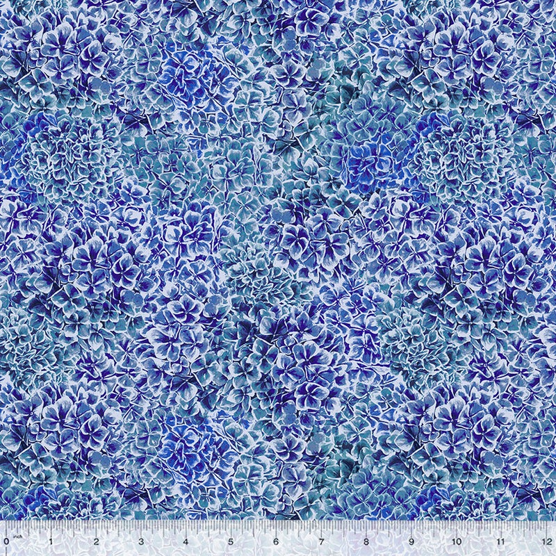 Windham Fabrics Summer Bliss Flowerhead Texture Blue Fabric