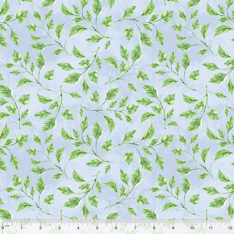 Windham Fabrics Summer Bliss Leaves Sky Fabric