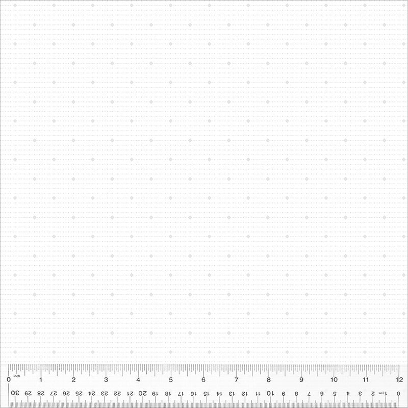 Windham Fabrics Blanche Diamond Row White On White Fabric