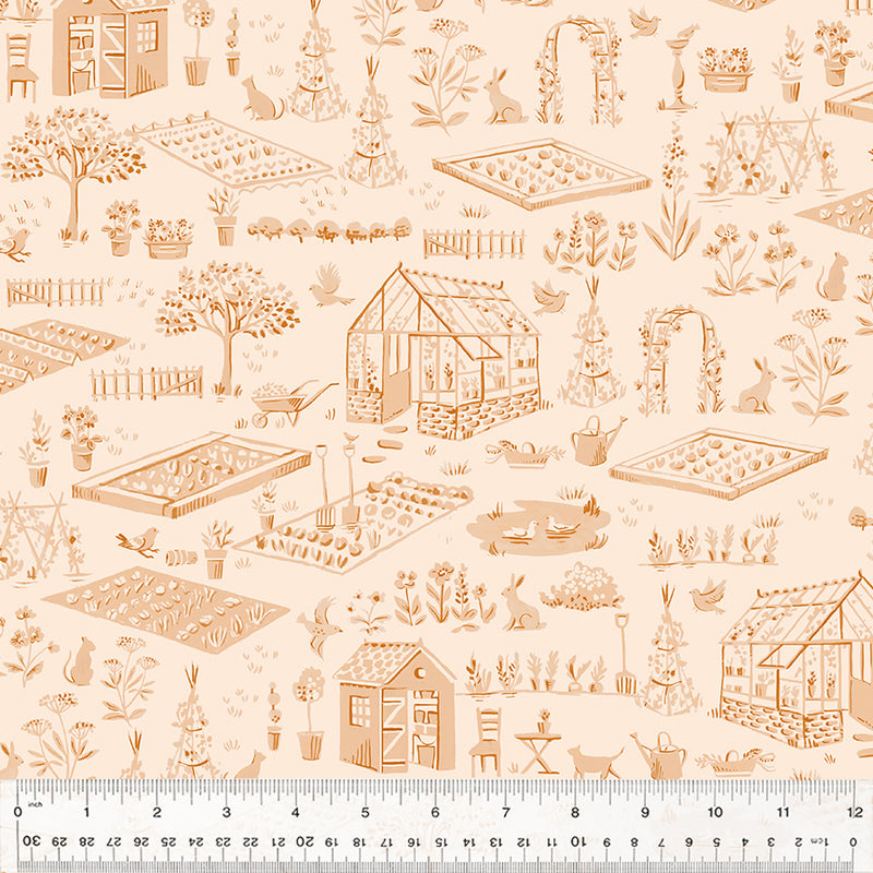 Windham Fabrics Robin's Nest Garden Toile Blush Fabric