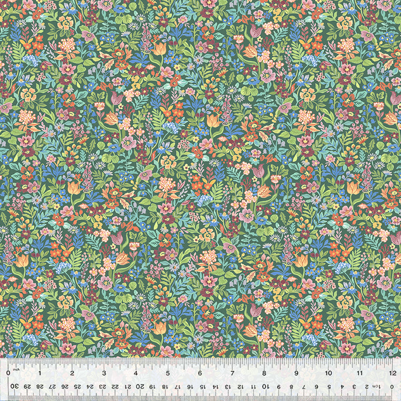 Windham Fabrics Robin's Nest Ditsy Garden Herb Green Fabric