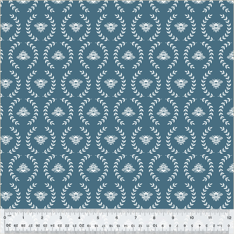 Windham Fabrics Clover & Dot Denim Bee Fabric