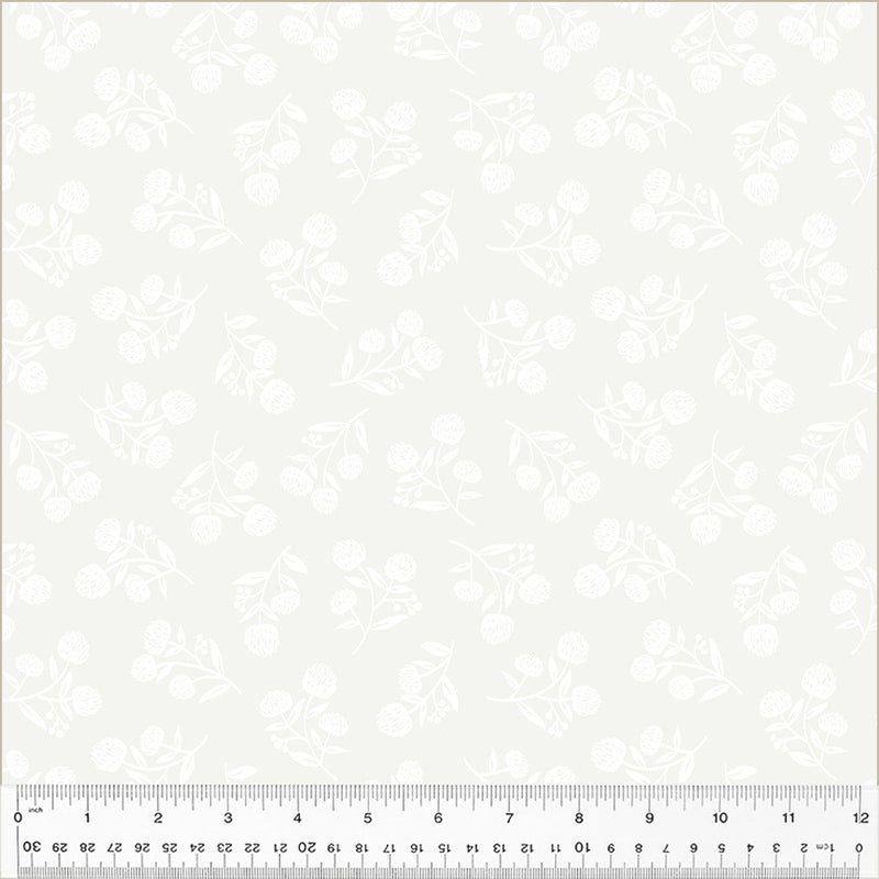 Windham Fabrics Clover & Dot White On White Clover Fabric