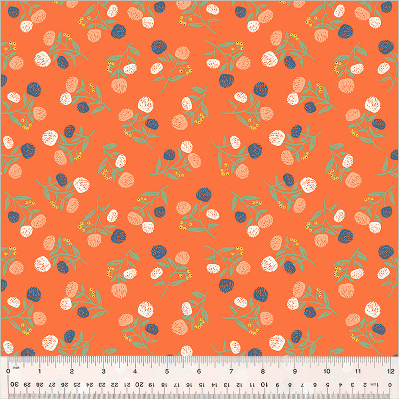 Windham Fabrics Clover & Dot Orange Clover Fabric