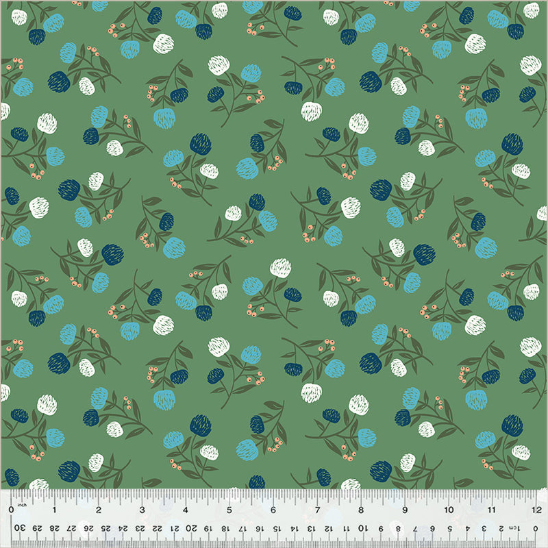 Windham Fabrics Clover & Dot Viridian Clover Fabric