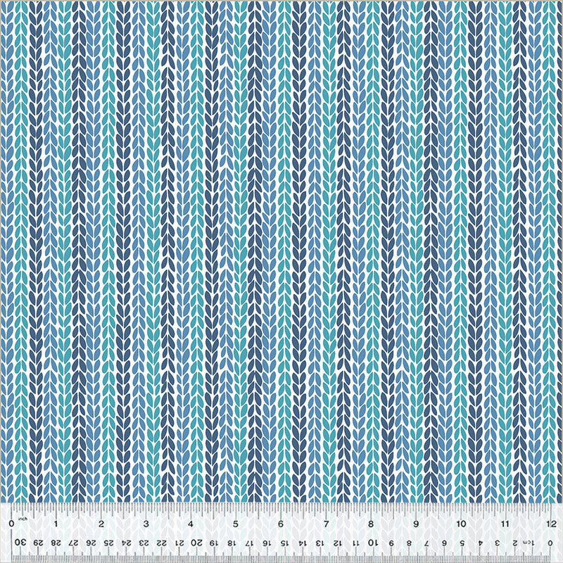 Windham Fabrics Clover & Dot Denim Leaf Stripe Fabric