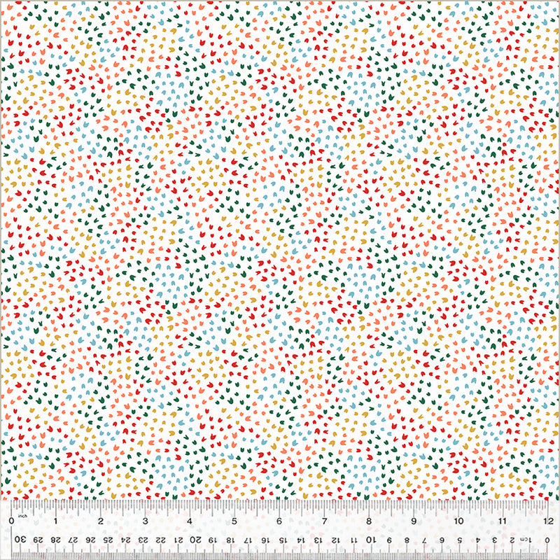 Windham Fabrics Clover & Dot White Scattered Petals Fabric