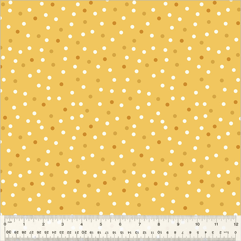 Windham Fabrics Clover & Dot Yellow Polka Dot Fabric