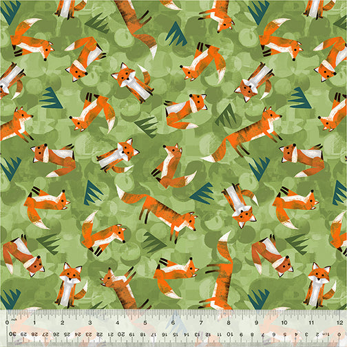 Windham Fabrics Wild North Leaf Foxes Fabric