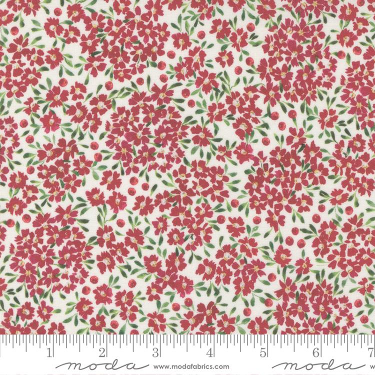 Moda Comfort And Joy Holly Berry Ditsy Cloud Fabric