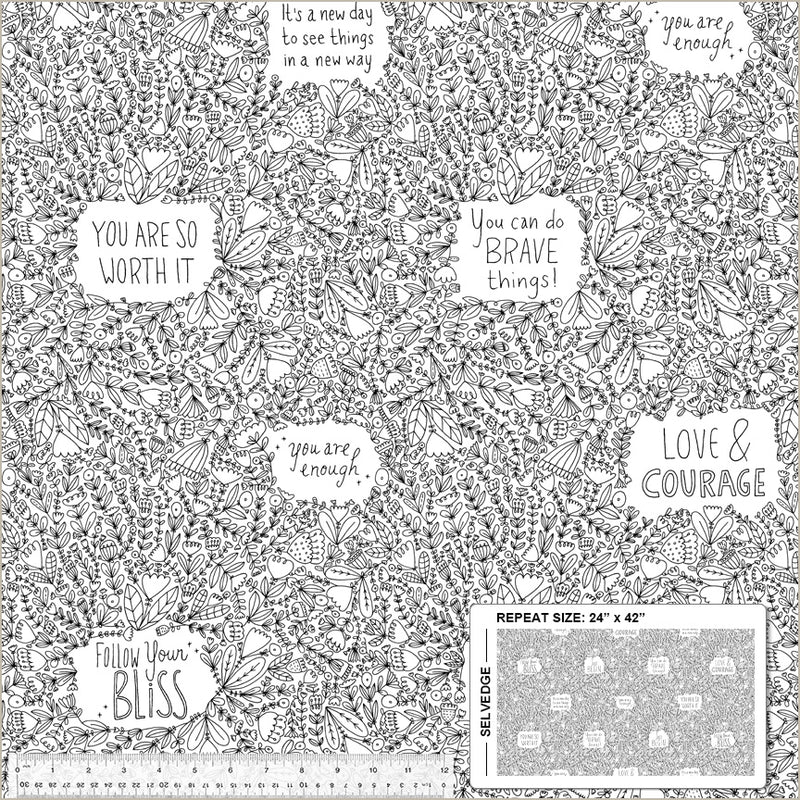 Windham Fabrics Bliss White Love And Courage Fabric