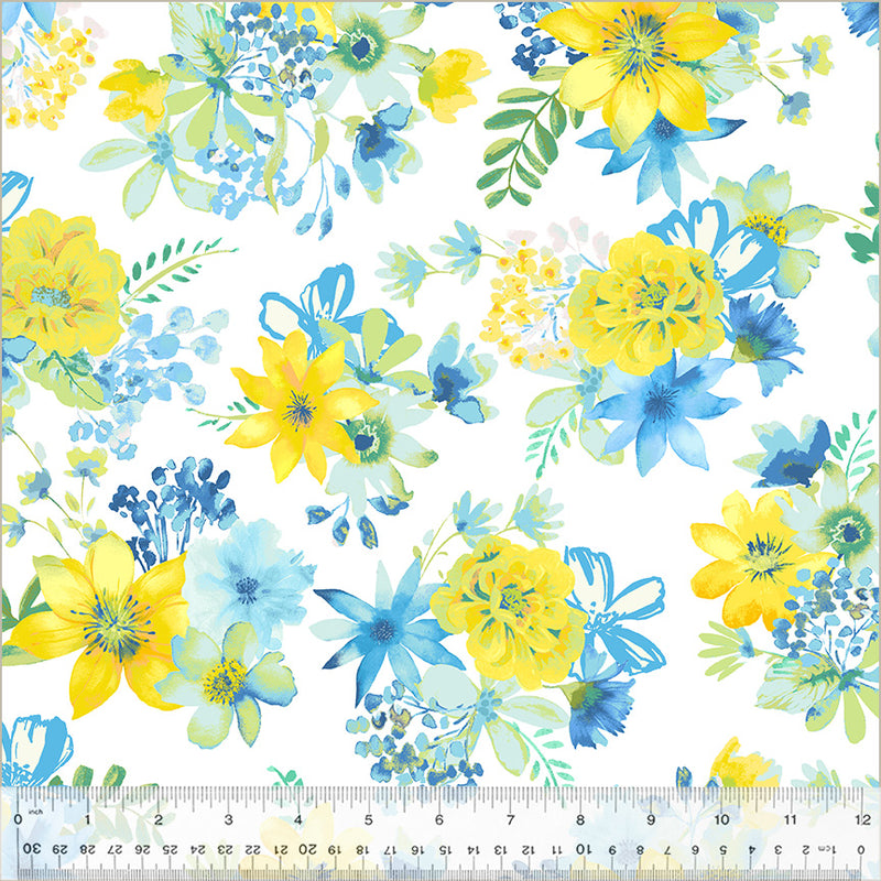 Windham Fabrics Buttercup Gather White Fabric